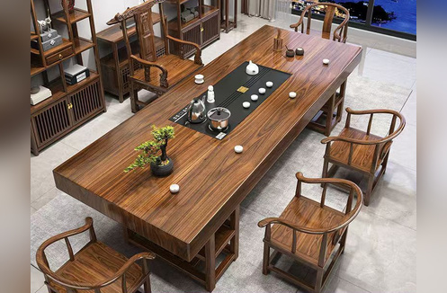 Bàn Trà Trung Hoa Mặt Gỗ Nguyên Khối  Bề Thế, Tao Nhã  NA008